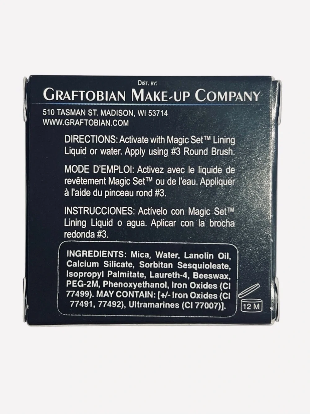Graftobian Espresso Brown Cake Eyeliner, Long-Lasting, Water-Activated Power